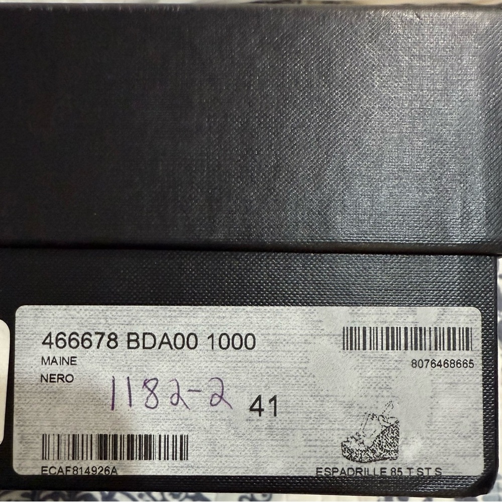 Black Espadrille Box